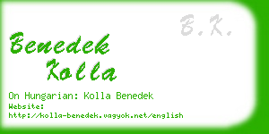 benedek kolla business card